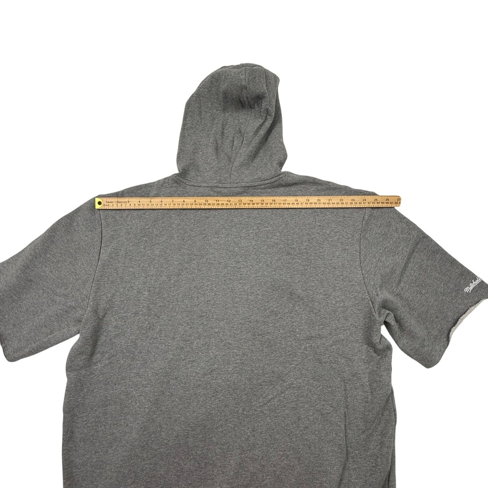 Mitchell & Ness Hampton Pirates Short Sleeve Hoodie Mens 2XL Grey Pullover HBCU - Picture 6 of 7